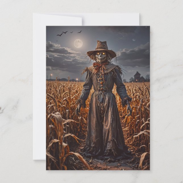 Halloween Scarecrow Greeting Card (Front)