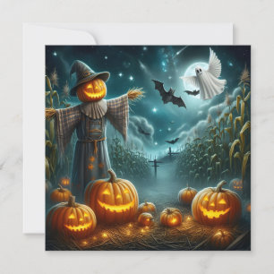 Halloween Scarecrow Holiday Card