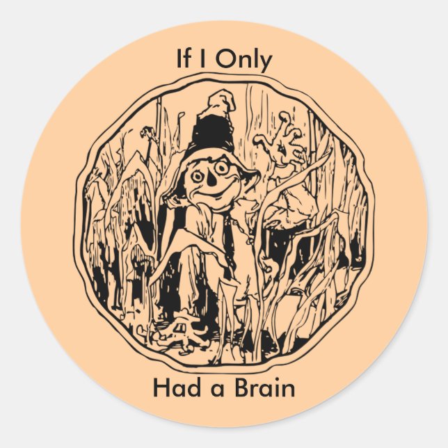 Halloween Scarecrow No Brain Sticker (Front)