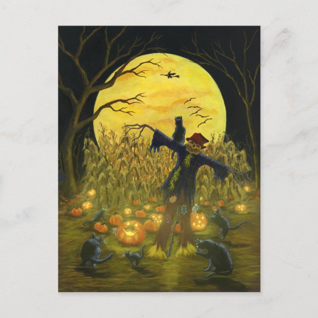 Halloween scarecrow postcard (Front)