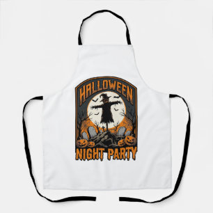 Halloween Scarecrow Shirt Vintage Graveyard Party_ Apron