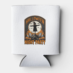Halloween Scarecrow Shirt Vintage Graveyard Party_ Can Cooler