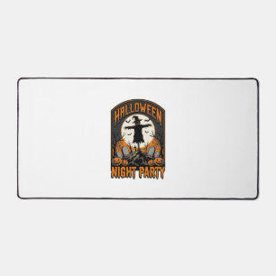 Halloween Scarecrow Shirt Vintage Graveyard Party_ Desk Mat