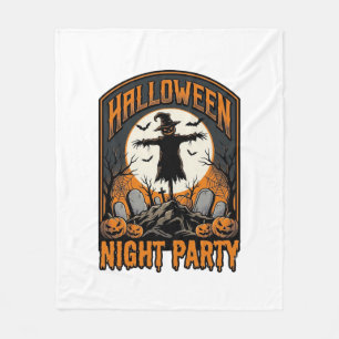 Halloween Scarecrow Shirt Vintage Graveyard Party_ Fleece Blanket