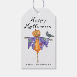 Halloween Scarecrow with Pumpkin Gift Tags