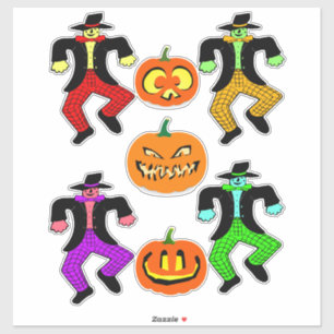 Halloween Scarecrows Jacko Lantern pumpkins art