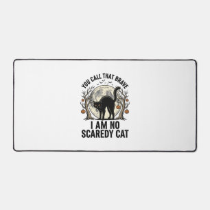 Halloween Scaredy Cat Vintage Engraving Shirt Desi Desk Mat