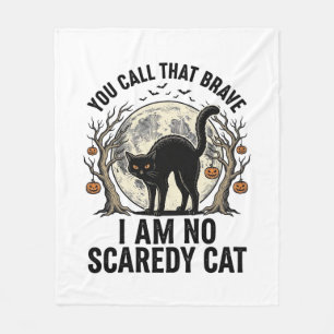 Halloween Scaredy Cat Vintage Engraving Shirt Desi Fleece Blanket