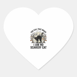 Halloween Scaredy Cat Vintage Engraving Shirt Desi Heart Sticker