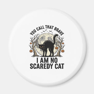 Halloween Scaredy Cat Vintage Engraving Shirt Desi Magnet