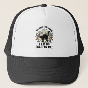 Halloween Scaredy Cat Vintage Engraving Shirt Desi Trucker Hat
