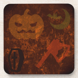 Halloween Scares on Eerie Background Coaster