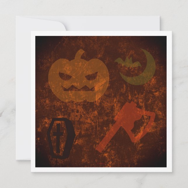 Halloween Scares on Eerie Background Invitation (Front)