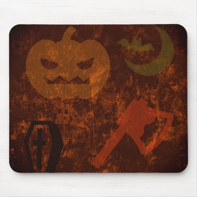 Halloween Scares on Eerie Background Mouse Mat (Front)