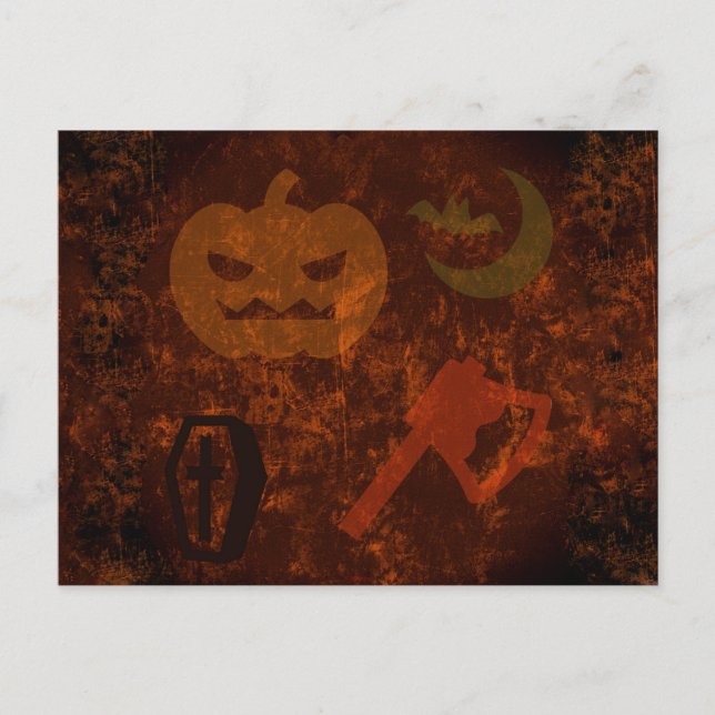 Halloween Scares on Eerie Background Postcard (Front)