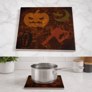 Halloween Scares on Eerie Background Tile