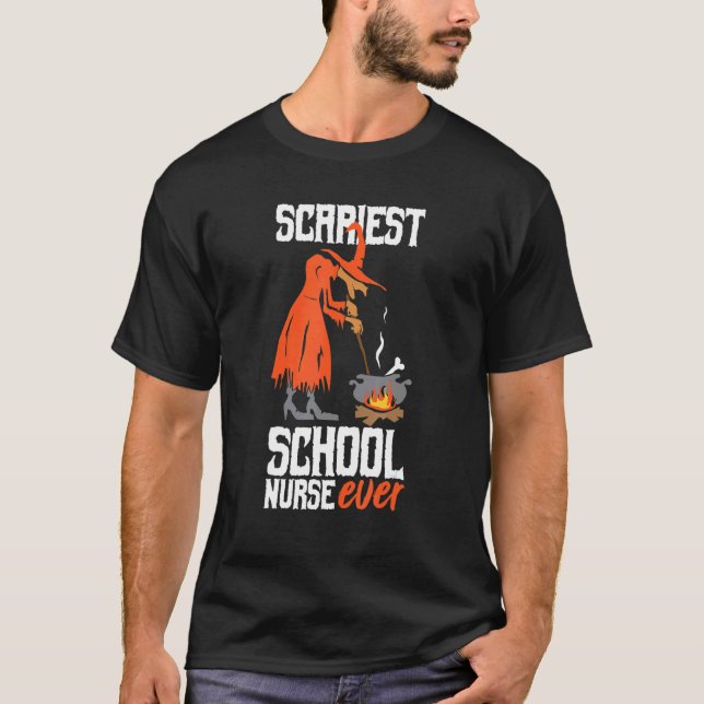 Halloween Scariest School Nurse T-Shirt (Front)