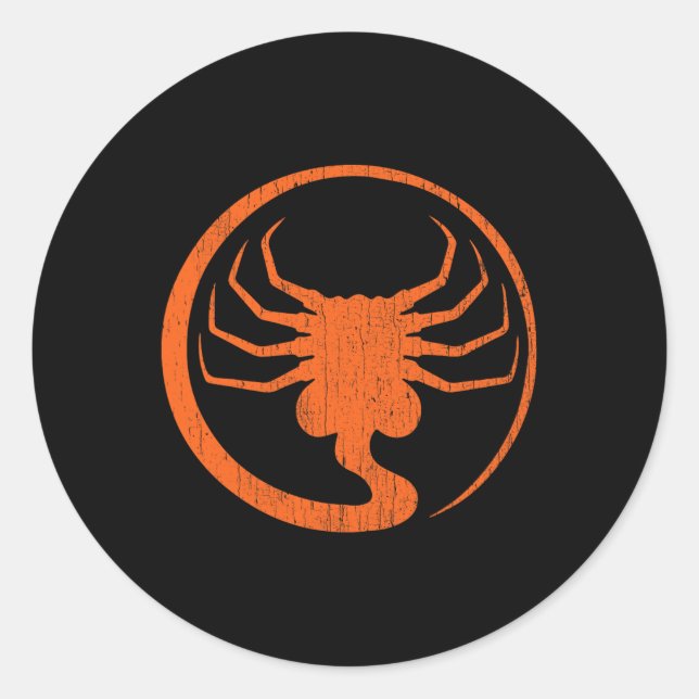 Halloween Scary Alien Facehugger Horror Pumpkin La Classic Round Sticker (Front)