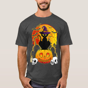 Halloween Scary Black Cat Funny Halloween Costume T-Shirt