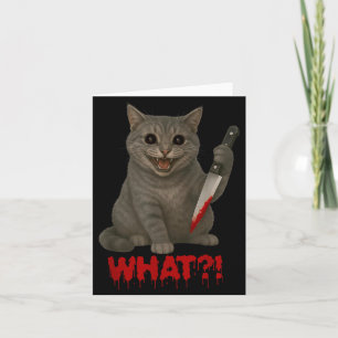 Halloween Scary Black Cats Funny Kitty What Bloody Card