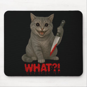 Halloween Scary Black Cats Funny Kitty What Bloody Mouse Mat