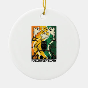 Halloween Scary Black Owl Ghosts Graveyard_1 Ceramic Tree Decoration