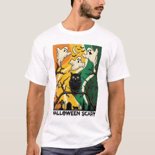 Halloween Scary Black Owl Ghosts Graveyard_1 T-Shirt