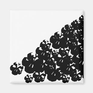 Halloween scary black skulls pile white magnet