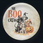Halloween Scary Boo Dogs Crew Orange Pumpkin Paper Plate<br><div class="desc">Halloween Scary Boo Dogs Crew Orange Pumpkin Paper Plates. Unique,  beautiful,  stylish design. Easy to be personalised. Font style,  size and colours can be changed. Matching items are available.</div>