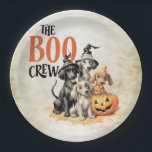 Halloween Scary Boo Dogs Crew Orange Pumpkin Paper Plate<br><div class="desc">Halloween Scary Boo Dogs Crew Orange Pumpkin Paper Plates. Unique,  beautiful,  stylish design. Easy to be personalised. Font style,  size and colours can be changed. Matching items are available.</div>