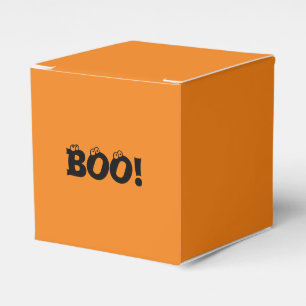Halloween Scary Boo! eyeballs black orange treats Favour Box
