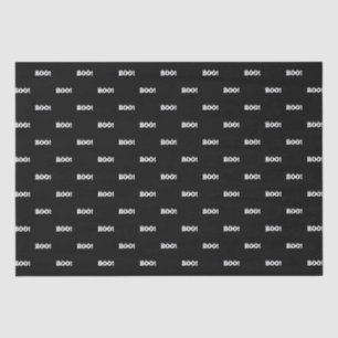 Halloween Scary Boo! eyeballs black white pattern Tissue Paper