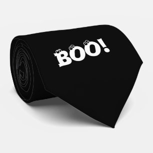Halloween Scary Boo! eyeballs black white Tie