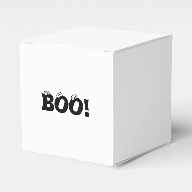 Halloween Scary Boo! eyeballs black white treats Favour Box (Front Side)