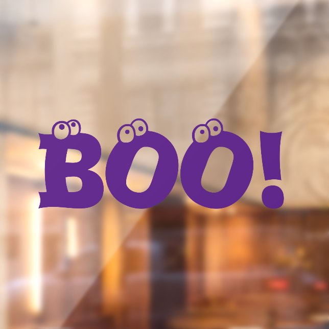 Halloween Scary Boo! purple eyeballs cute decor Window Cling (Sheet 2)