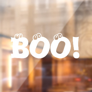 Halloween Scary Boo! white eyeballs cute decor Window Cling