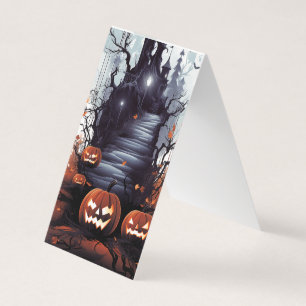 Halloween Scary Book Folded Bookmark Business Card