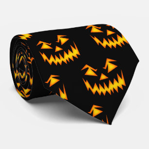 Halloween Scary Carved Pumpkin Tie