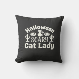 Halloween Scary Cat Lady_1 Cushion