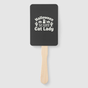 Halloween Scary Cat Lady_1 Hand Fan