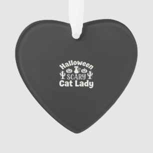 Halloween Scary Cat Lady_1 Ornament