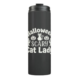 Halloween Scary Cat Lady_1 Thermal Tumbler