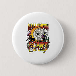 Halloween Scary Cat Lady Grim Reaper Moon Magic Bo 6 Cm Round Badge
