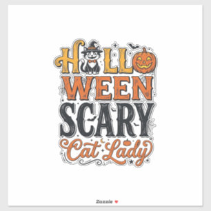 Halloween Scary Cat Lady Vintage Cat Shirt Design_