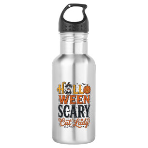 Halloween Scary Cat Lady Vintage Cat Shirt Design_ 532 Ml Water Bottle