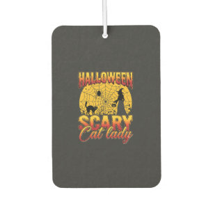 Halloween Scary Cat Lady Witch Spider Web Car Air Freshener