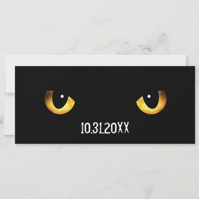 Halloween Scary Cat's Eyes Invitation (Front)