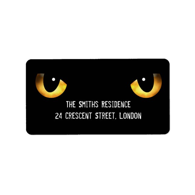 Halloween Scary Cat's Eyes Label (Front)