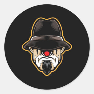 Halloween Scary Clown Cholo Gangster Classic Round Sticker