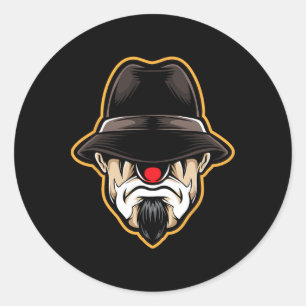 Halloween Scary Clown Cholo Gangster Classic Round Sticker